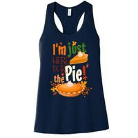 Funny I'm Just Here For The Pie Funny Thanksgiving Pumpkin Pie Women's Racerback Tank