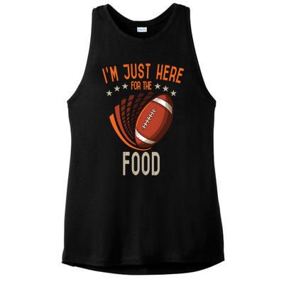 Football Im Just Here For The Food American Football Great Gift Ladies PosiCharge Tri-Blend Wicking Tank