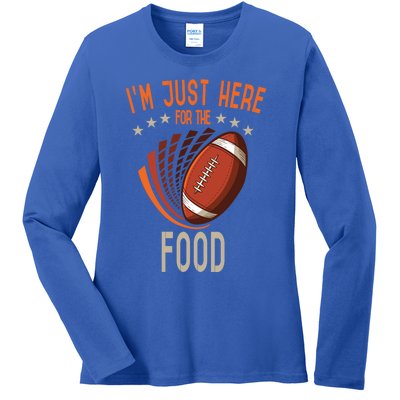 Football Im Just Here For The Food American Football Great Gift Ladies Long Sleeve Shirt