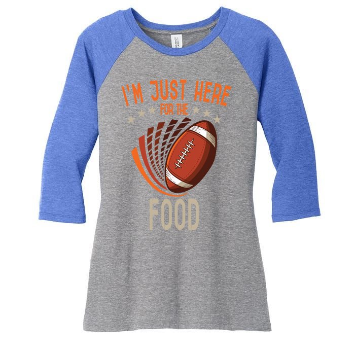 Football Im Just Here For The Food American Football Great Gift Women's Tri-Blend 3/4-Sleeve Raglan Shirt