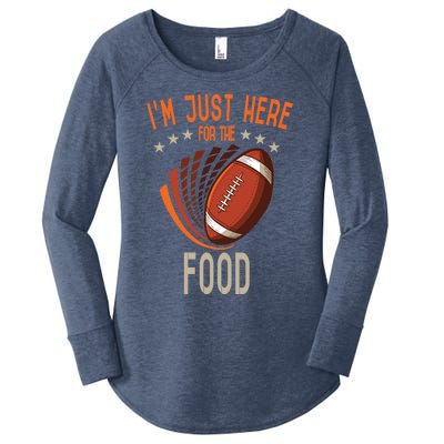 Football Im Just Here For The Food American Football Great Gift Women's Perfect Tri Tunic Long Sleeve Shirt