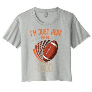 Football Im Just Here For The Food American Football Great Gift Women's Crop Top Tee