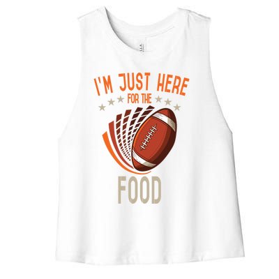 Football Im Just Here For The Food American Football Great Gift Women's Racerback Cropped Tank