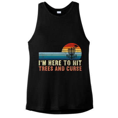 Frolf I'm Just Here To Hit Trees And Curse Frisbee Disc Golf Ladies PosiCharge Tri-Blend Wicking Tank
