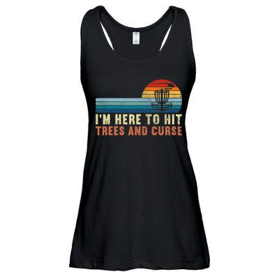 Frolf I'm Just Here To Hit Trees And Curse Frisbee Disc Golf Ladies Essential Flowy Tank