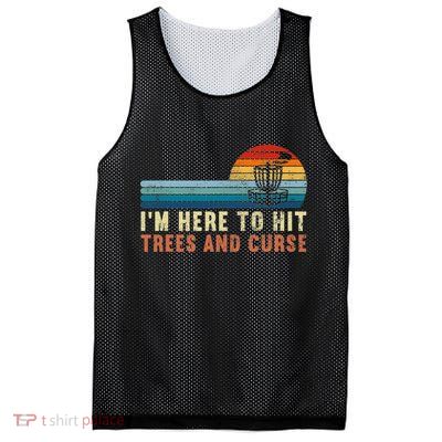 Frolf I'm Just Here To Hit Trees And Curse Frisbee Disc Golf Mesh Reversible Basketball Jersey Tank