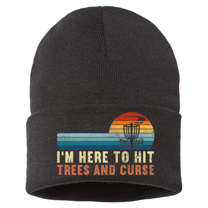 Frolf I'm Just Here To Hit Trees And Curse Frisbee Disc Golf Sustainable Knit Beanie
