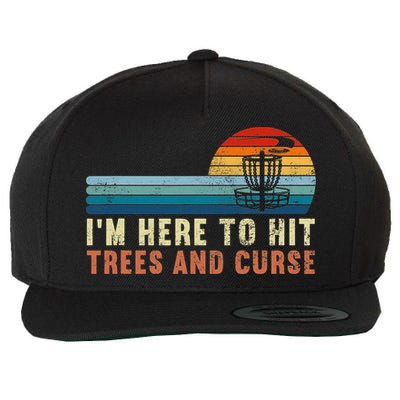 Frolf I'm Just Here To Hit Trees And Curse Frisbee Disc Golf Wool Snapback Cap