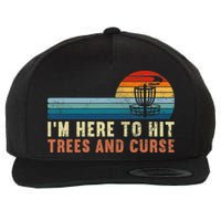 Frolf I'm Just Here To Hit Trees And Curse Frisbee Disc Golf Wool Snapback Cap