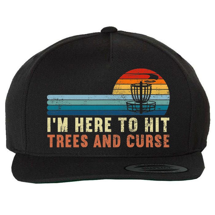 Frolf I'm Just Here To Hit Trees And Curse Frisbee Disc Golf Wool Snapback Cap