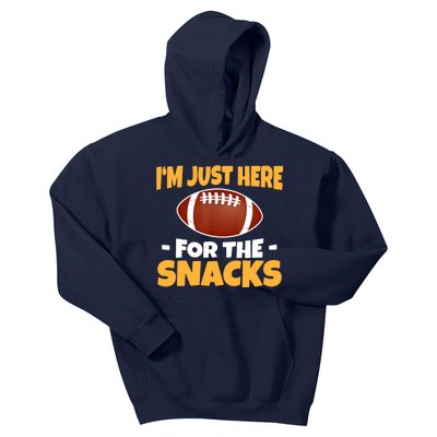 Funny I'm Just Here For The Snacks Football Kids Hoodie