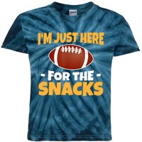 Funny I'm Just Here For The Snacks Football Kids Tie-Dye T-Shirt