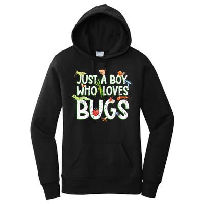 Funny Insect Just A Boy Who Loves Bug Women's Pullover Hoodie