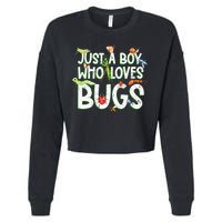 Funny Insect Just A Boy Who Loves Bug Cropped Pullover Crew
