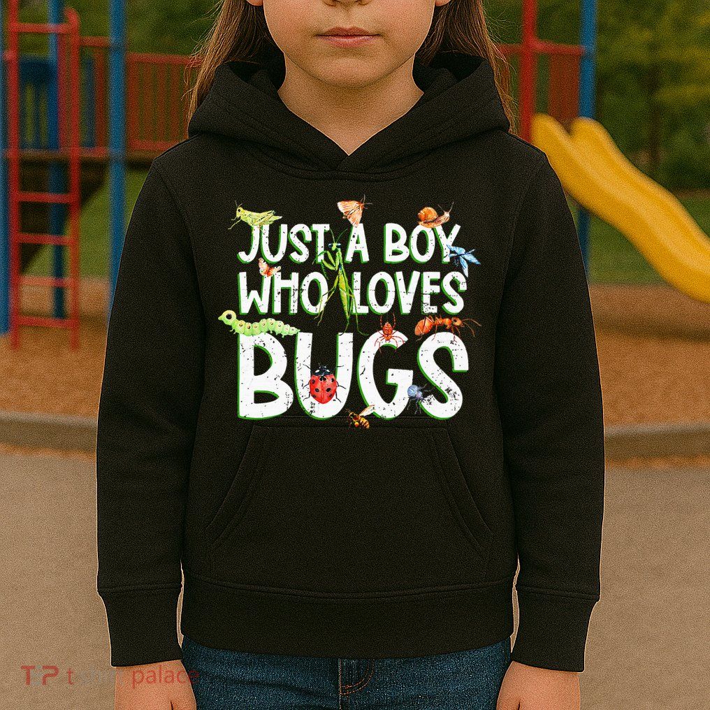 Funny Insect Just A Boy Who Loves Bug Kids Hoodie