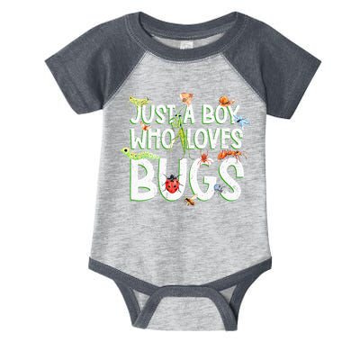 Funny Insect Just A Boy Who Loves Bug Infant Baby Jersey Bodysuit