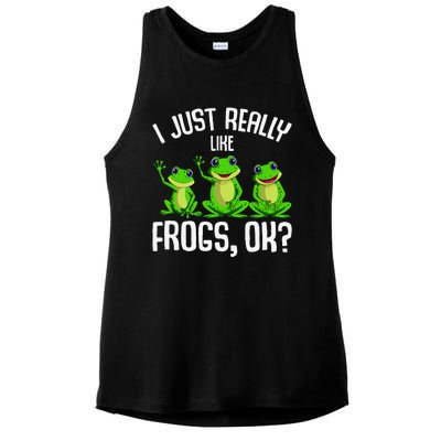 Funny I Just Really Like Frogs Owner Lover Frog Gifts Ladies PosiCharge Tri-Blend Wicking Tank