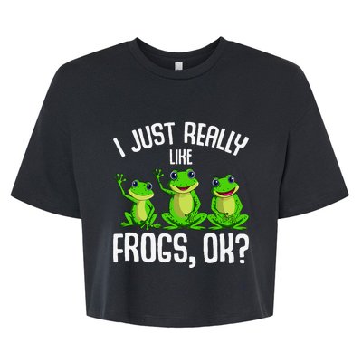 Funny I Just Really Like Frogs Owner Lover Frog Gifts Bella+Canvas Jersey Crop Tee