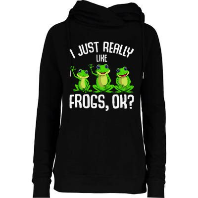 Funny I Just Really Like Frogs Owner Lover Frog Gifts Womens Funnel Neck Pullover Hood