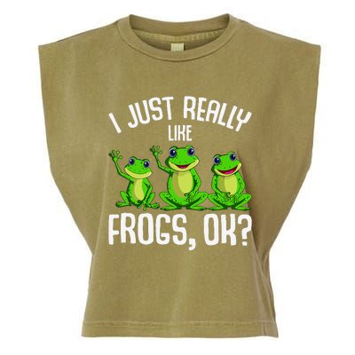 Funny I Just Really Like Frogs Owner Lover Frog Gifts Garment-Dyed Women's Muscle Tee