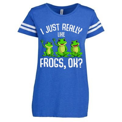 Funny I Just Really Like Frogs Owner Lover Frog Gifts Enza Ladies Jersey Football T-Shirt