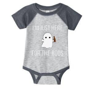 Funny Im Just Here For The Boos Beer Ghost Halloween Infant Baby Jersey Bodysuit