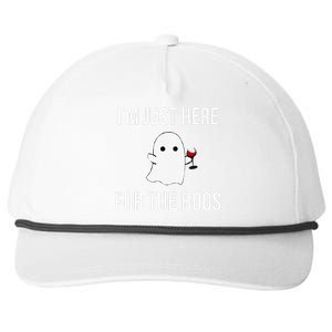 Funny Im Just Here For The Boos Wine Ghost Halloween Snapback Five-Panel Rope Hat