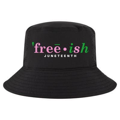 Free Ish Juneteenth Pink And Green Celebrating Juneteenth Free Ish Juneteenth Cool Comfort Performance Bucket Hat