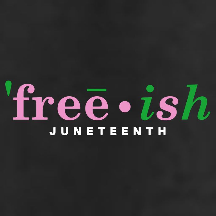 Free Ish Juneteenth Pink And Green Celebrating Juneteenth Free Ish Juneteenth 7 Panel Mesh Trucker Snapback Hat