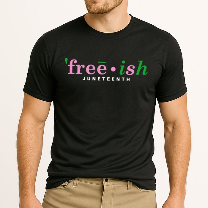Free Ish Juneteenth Pink And Green Celebrating Juneteenth Free Ish Juneteenth Cooling Performance Crew T-Shirt