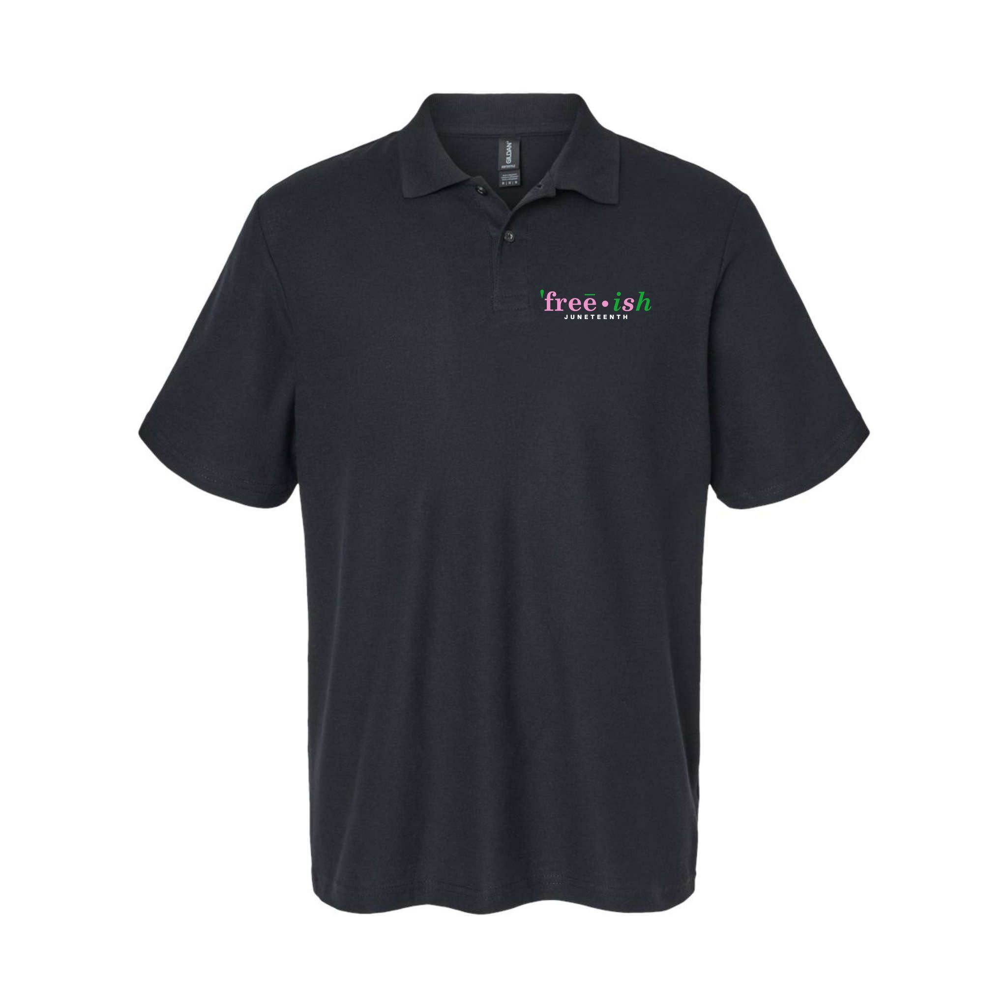 Free Ish Juneteenth Pink And Green Celebrating Juneteenth Free Ish Juneteenth Polo