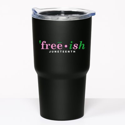 Free Ish Juneteenth Pink And Green Celebrating Juneteenth Free Ish Juneteenth Tumbler