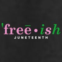 Free Ish Juneteenth Pink And Green Celebrating Juneteenth Free Ish Juneteenth Golf Towel