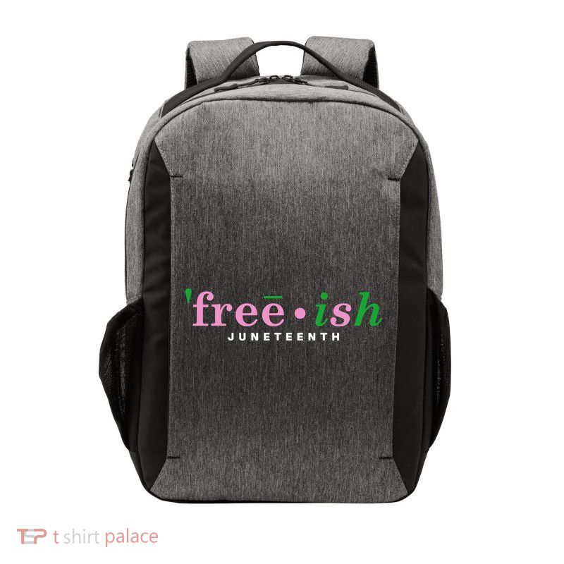 Free Ish Juneteenth Pink And Green Celebrating Juneteenth Free Ish Juneteenth Vector Backpack