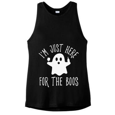 Funny Im Just Here For The Boos Cute Drinking Squad Halloween Ladies PosiCharge Tri-Blend Wicking Tank