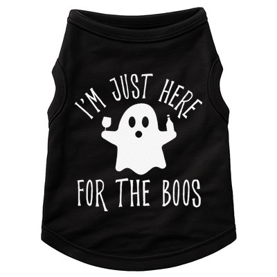 Funny Im Just Here For The Boos Cute Drinking Squad Halloween Doggie Tank