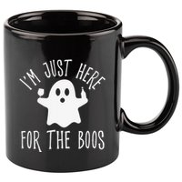 Funny Im Just Here For The Boos Cute Drinking Squad Halloween 11oz C Handle Ceramic Mug