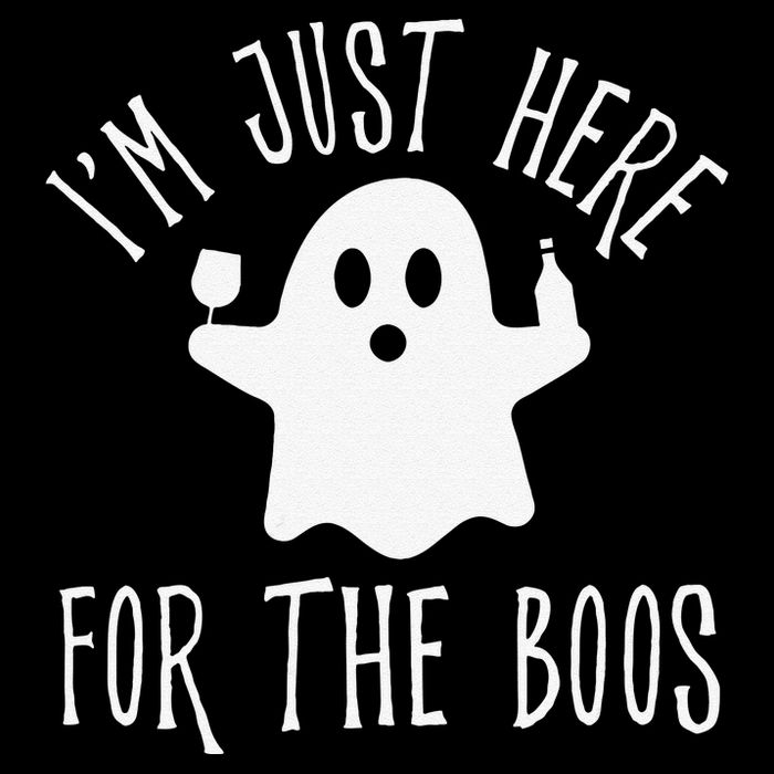 Funny Im Just Here For The Boos Cute Drinking Squad Halloween Flat Bill Trucker Hat