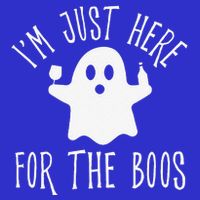 Funny Im Just Here For The Boos Cute Drinking Squad Halloween Stripe Pom Pom Beanie