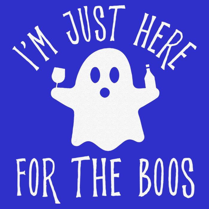 Funny Im Just Here For The Boos Cute Drinking Squad Halloween Stripe Pom Pom Beanie