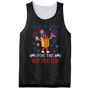 Funny Im Just Here For The Wieners 4Th Of July USA Hot Dog Mesh Reversible Basketball Jersey Tank