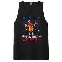 Funny Im Just Here For The Wieners 4Th Of July USA Hot Dog PosiCharge Competitor Tank