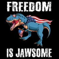 Freedom Is Jawsome 4th Of July Dinosaur Teens Gift Cooling Performance Crew T-Shirt