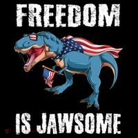 Freedom Is Jawsome 4th Of July Dinosaur Teens Gift Impact Tech Backpack