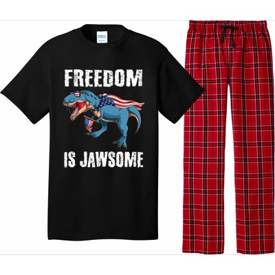 Freedom Is Jawsome 4th Of July Dinosaur Teens Gift Pajama Set