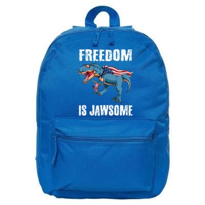 Freedom Is Jawsome 4th Of July Dinosaur Teens Gift 16 in Basic Backpack