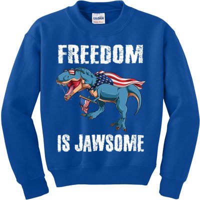 Freedom Is Jawsome 4th Of July Dinosaur Teens Gift Kids Sweatshirt