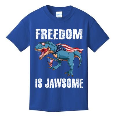 Freedom Is Jawsome 4th Of July Dinosaur Teens Gift Kids T-Shirt