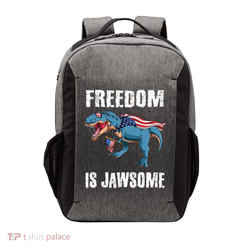 Freedom Is Jawsome 4th Of July Dinosaur Teens Gift Vector Backpack