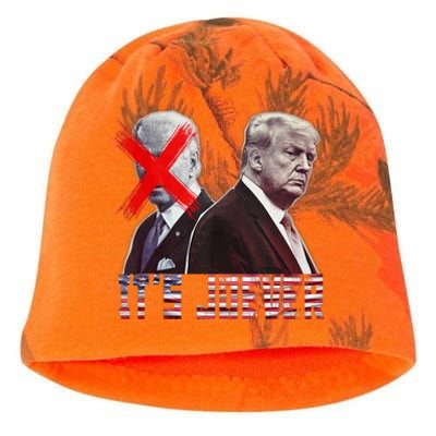 Funny ItS Joever Trump Excludes Biden Funny Kati - Camo Knit Beanie